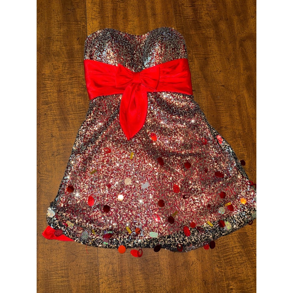Kiss Kiss Formals Strapless tulle jewel embellished prom pageant dance dress 6 8